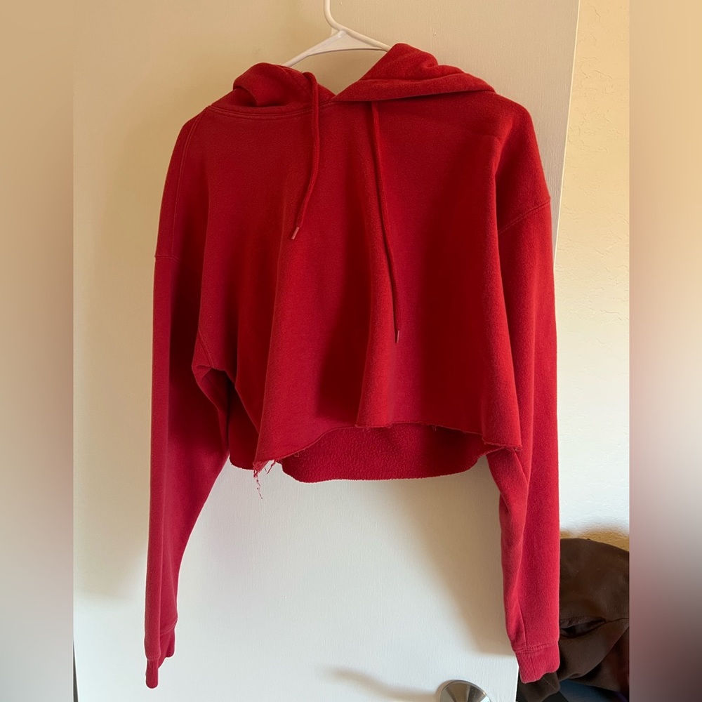 Urban outfitters cropped red hoodie